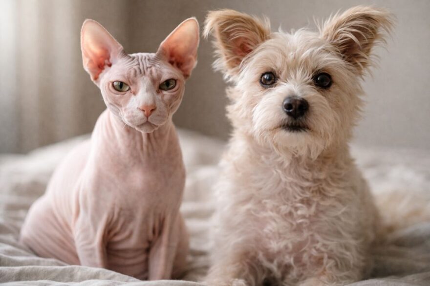 Nahatá kočka a krátkosrstý pes způsobují také