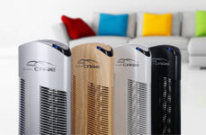 Čistička vzduchu Ionic-CARE, 4 barevné varianty, stříbrná, dekor dřeva, perleťově bílá, černá